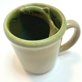 Vintage Bennington Pottery Mug 1967 Coffee Cup David Gill Fish Trout Vermont