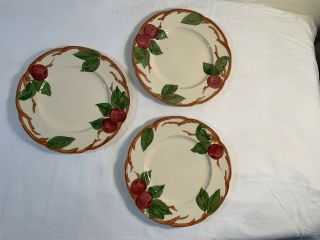 3 Franciscan Pottery Apple Pattern Salad Dessert Plate Made In California 8”