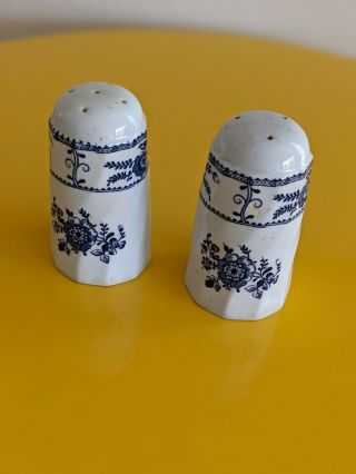 Indies Blue China Salt & Pepper Shakers Made In England Johnson Bros.