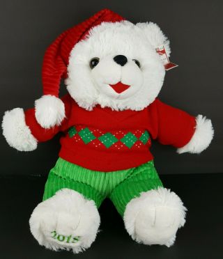 2018 Boy 20 " Snowflake Teddy Plush Green Pants Red Top Red Hat Christmas Tag
