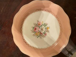 French Saxon China 22kt Gold Dusty Rose Plate