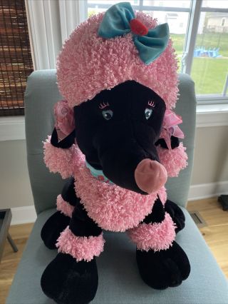 Dan Dee Black & Pink Poodle Dog Puppy Plush Stuffed Animal Large