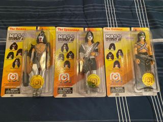 Mego Kiss 3 Figures - Spaceman - Ace Frehley,  Catman And Demon Action Figures.