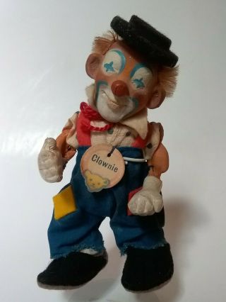 1954 Steiff Mini Clown 714,  Rubber Clownie 4 " Chest Tag,  Rare Gem