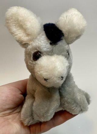 Vintage R.  Dakin Gray Donkey Stuffed Animal Plush 1979 Mini 5” Small Soft Usa