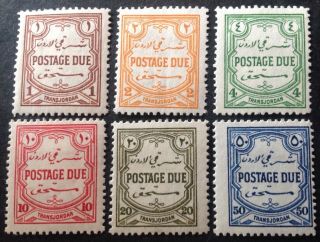 Transjordan 1929 Postage Due Set Of 6 X Stamps Hinged