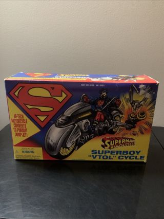 Vintage 1995 Kenner Hasbro Dc Comics Superman Man Of Steel Superboy Vtol Cycle