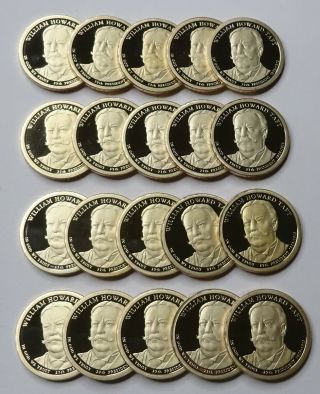 2013 - S William H.  Taft Proof Presidential Dollars - Roll Of 20 Deep Cameo Coins