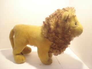 Vintage Large Standing Steiff Mohair Lion Stuffed Animal Missing Button