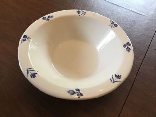 Vintage 9.  5” Serving Bowl Lord Nelson Pottery England White Blue Floral