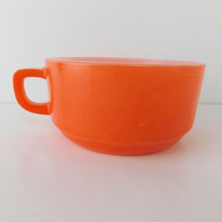 Vintage Fire King Orange Chili Or Soup Bowl D Handle