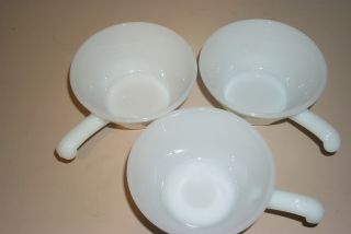 Set Of 3 Vtg Anchor Hocking Milk Glass Chili/ Soup Bowls Oven - Proof 5 " No.  240