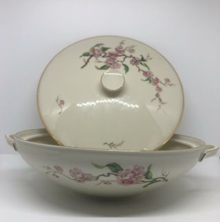 Vintage H&c Bavaria Cherry Blossom Covered Dish U.  S.  Air Force Pattern Stamped