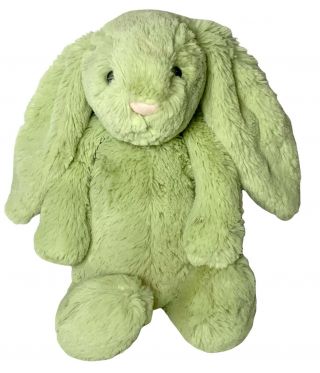 Jellycat Lime Green Bashful Bunny Rabbit,  Plush Stuffed Animal 12” Rare