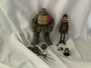 Dc Collectibles Batman Vs Tmnt Robin And Raphael Figures 2 Pack Loose