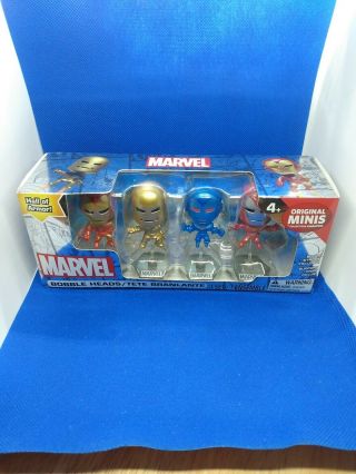 Marvel Iron Man Hall Of Armor Mini Bobble Heads (set Of 4) -