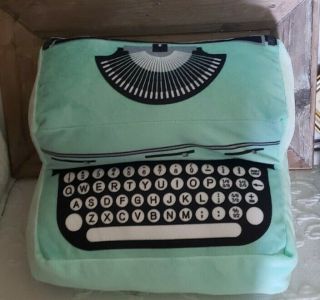 Vintage Typewriter Shaped Pillow Dan Dee Collector’s Choice Green 8 Tall