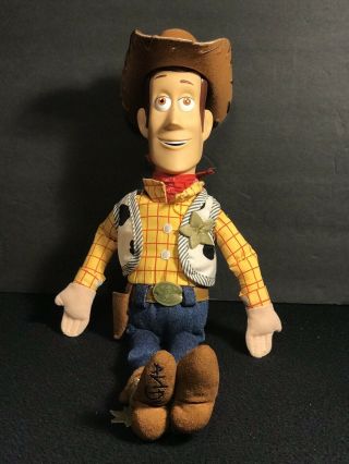 Disney Store Toy Story Woody Sheriff Plush Large Mc Rubber Vinyl Face 18” Doll