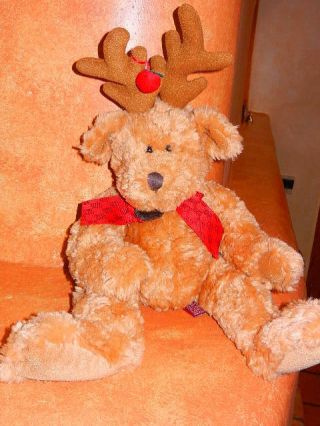 Russ Berrie Frostbite Reindeer Stuffed Plush 20 " Bear Christmas Holiday Decor B