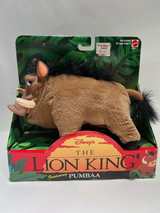 1994 The Lion King " Pumbaa " Plush Stuffed Toy Disney Mattel Vintage