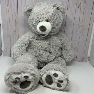 Hugfun International 29” Gray White Teddy Bear Plush Soft