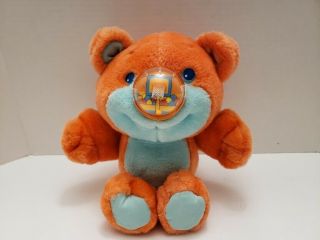 1987 Playskool Nosy Bear Basketball Hoop Orange Plush 11” Stuffed Animal