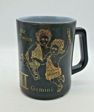 Vintage Federal Milk Glass Coffee Cup Mug Gemini Ii The Twins Horoscope Zodiac