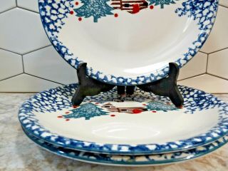 Tienshan Folk Craft CABIN IN THE SNOW Set of 3 Dinner Plates 10 1/2 