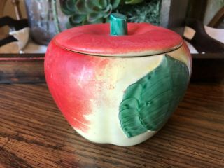 Vintage Hull Apple Grease Jar Small Canister With Lid Very