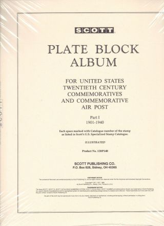 Scott Plate Block Album Pages Part I U.  S.  Commemoratives And Commem.  Air - Look