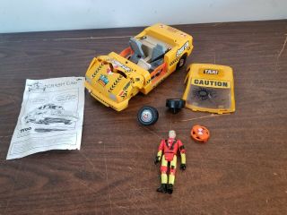 Incredible Crash Dummies By Tyco: Yellow Taxi Crash Car Cab With Spin Figure