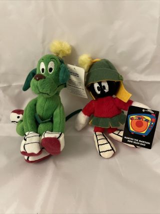 1999 - Looney Toons With Tags Bean Bag Marvin The Martian &k - 9 Warnerbrothersstore