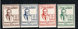 1932 Fdr Roosevelt For President Aps Poster Stamps