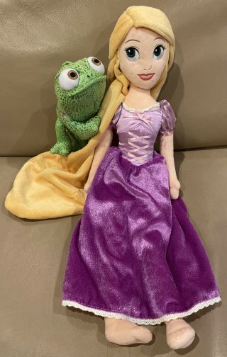 19” Disney Store Princess Rapunzel Tangled Doll & 8” Pascal Stuffed Plush Toy