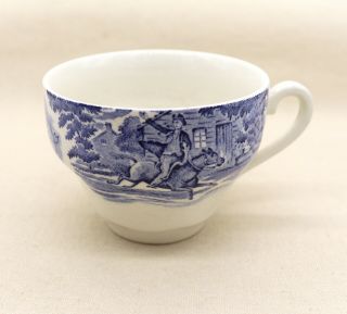 Vintage Staffordshire Liberty Blue Tea Cup Paul Revere Colonial Scene
