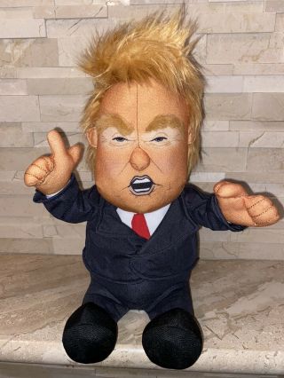 Pull My Finger Farting Donald Trump Plush Figure Doll - W/animated Hair - 10.  5 ".