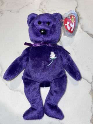 Very Rare 1st Edition Princess (diana) Bear 1997 Ty Beanie Baby