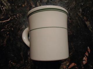 Vintage Homer Laughlin Best China Green Stripe Restaurant Ware Mug 3 1/2 