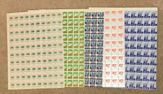 Green Bay Local Christmas Seals 5 Full Sheets (500 Stamps) 1935,  1937 - 40 Mnh