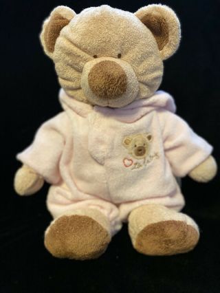 Ty Pluffies Baby Bear Pink Bunny Rabbit Pj Teddy 2004 12” Plush Medium Size