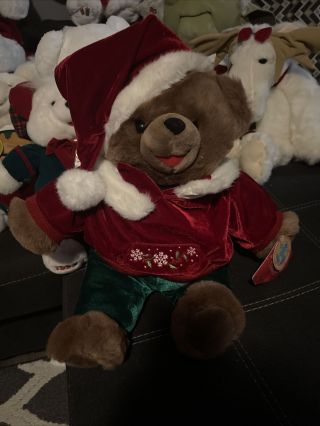 Dan Dee Snowflake Teddy Bear Plush Stuffed Animal 2007 Christmas Velvet Outfit