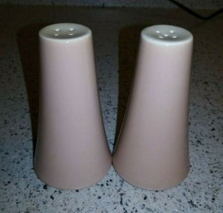 Harkerware Springtime Salt & Pepper Shakers Tan / Cocoa White Harker Pottery EUC 3