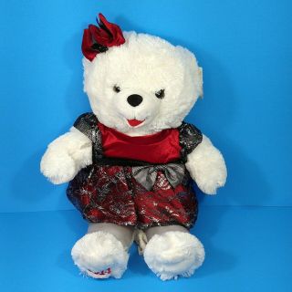 Dan Dee Snowflake Teddy Bear Plush Stuffed Animal Red Dress 2014 Christmas 20 In