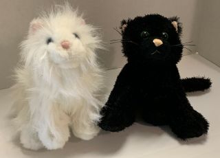 Ganz Webkinz Plush Kitty Cat Bundle Black Cat Persian Cat Stuffed Animals 8”
