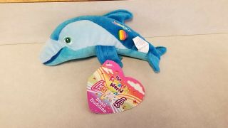 1998 Lisa Frank " Jumper " Dolphin Beanbag Plush With Tags