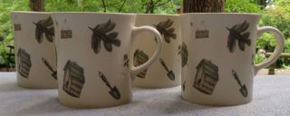 Set Of 4 Pfaltzgraff Naturewood Coffee Mugs