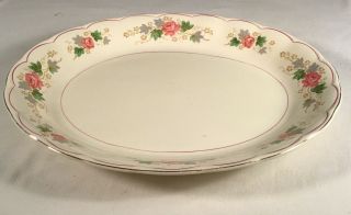 Grindley England “cream Petal” Pink Roses Gold Trim 14” Oval Serving Platter