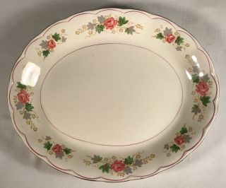 Grindley England “Cream Petal” Pink Roses Gold Trim 14” Oval Serving Platter 2