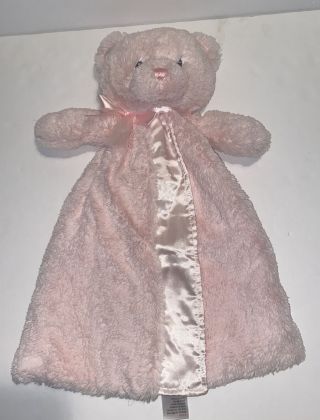 Baby Gund My First Teddy Huggybuddy Pink Bear Security Blanket Satin Fluffy