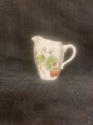 Vintage Bone China Strawberry Creamer Made In England Mini Pitcher England